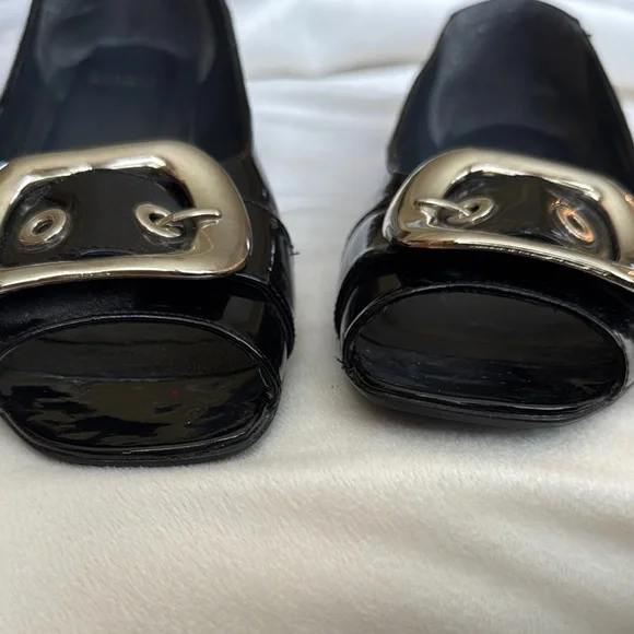 Stuart Weitzman Black Peep Toe Flats - Size 11 - Picture 8 of 11